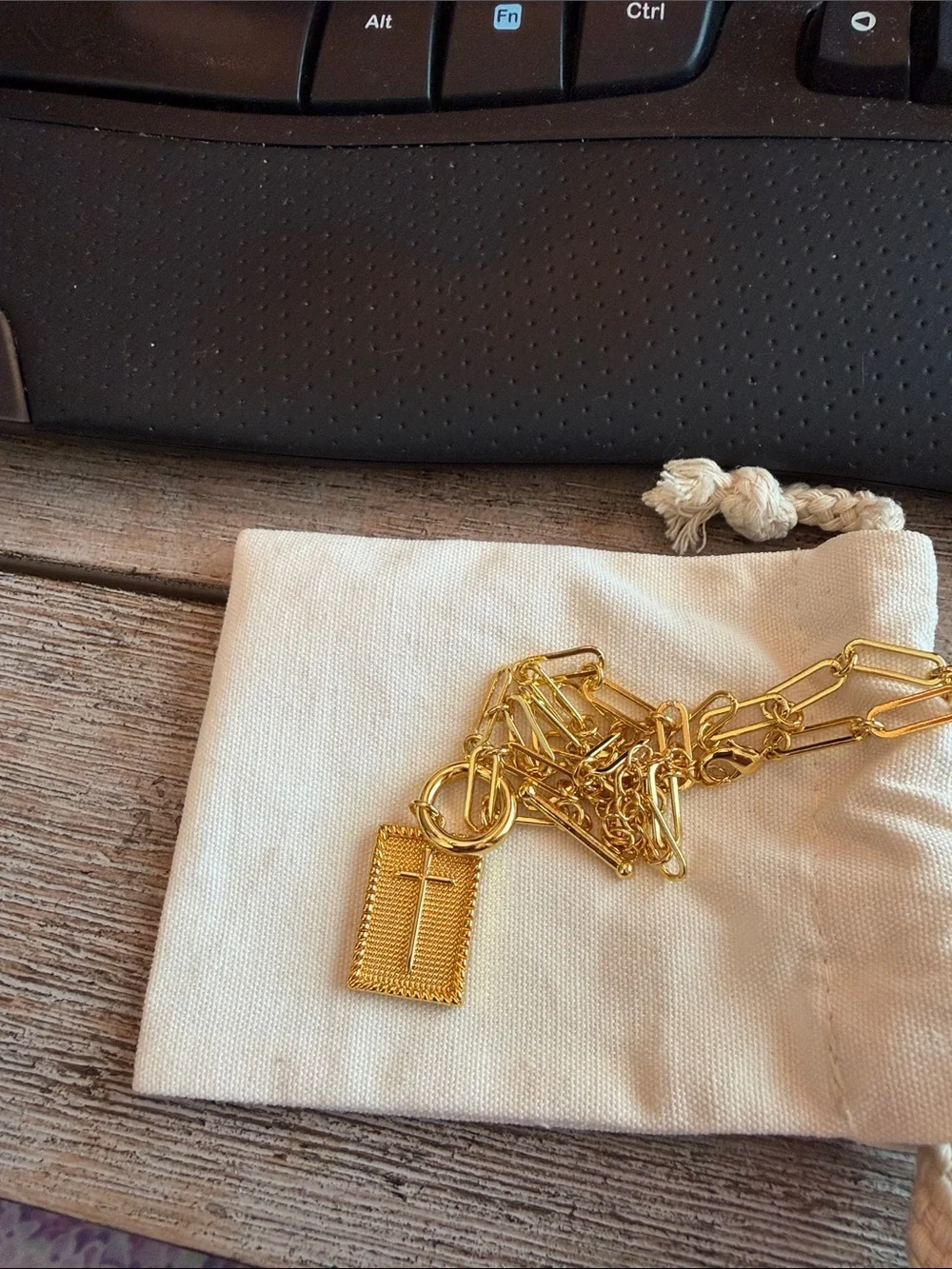 Gold Cross Pendant Chain Necklace - Women Jewelry made by Viole Grace